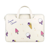 NNEDSZ 14.1-15.4 Inch Lightweight Printed Laptop Bag in Pu Material - Ice Cream