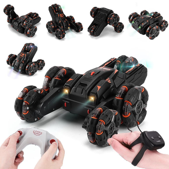 NNEDSZ 360-Degree Swing Arm Rc Car - Double Control 2.4G Multifunctional Five-Wheeled - Black