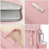 NNEDSZ 13.3 Inch Inner Bag for Handbag or Laptop with Shoulder Strap and Power Bag - Pink