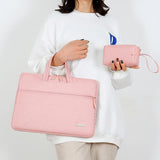 NNEDSZ 13.3 Inch Inner Bag for Handbag or Laptop with Shoulder Strap and Power Bag - Pink