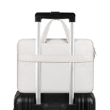 NNEDSZ 15.6 Inch Waterproof Laptop Bag - Wearable - Creamy-White