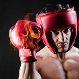 NNEDSZ Competition Sparring Boxing Helmet For Head Protection - Red With Mask - L