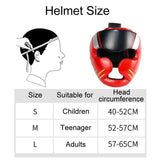 NNEDSZ Competition Sparring Boxing Helmet For Head Protection - Red With Mask - L