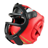 NNEDSZ Competition Sparring Boxing Helmet For Head Protection - Red With Mask - L