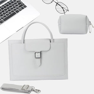 NNEDSZ 15-inch Waterproof Laptop Bag with Power Pack - Portable - Light Grey