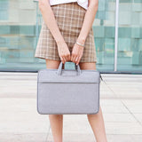 NNEDSZ Waterproof Laptop Handbag - 15.6 Inches Shock-absorbing & Large-capacity - Grey