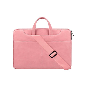 NNEDSZ 15.6 Inch Detachable Shoulder Laptop Bag - Frosted Pu Business - Pink