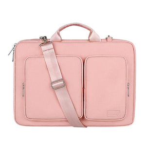 NNEDSZ 15.6 Inch Detachable Shoulder Laptop Bag - Thickened Polyester - Pink