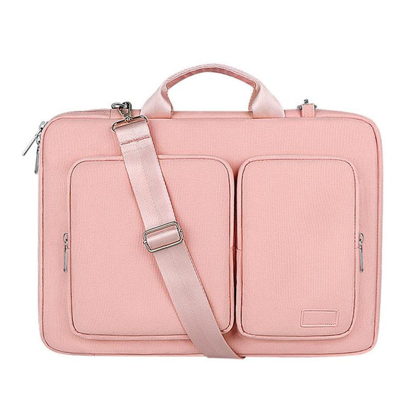 NNEDSZ 15.6 Inch Detachable Shoulder Laptop Bag - Thickened Polyester - Pink