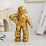 NNEDSZ Salute Astronaut Ceramic Vase - Tabletop Decor with Dried Flowers - White