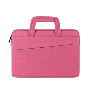 NNEDSZ 15.6 Inch Multi-Compartment Laptop Sleeve With Waterproof Storage - Rose Pink