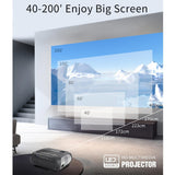 NNEDSZ 720P Home Theater Projector - 200 Ansi Lumens - Silver Grey