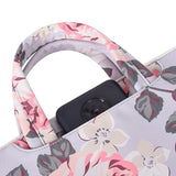 NNEDSZ 15 Inch Laptop Case Bag with White Rose Pattern and Handle - Blue