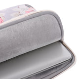 NNEDSZ 15 Inch Laptop Case Bag with White Rose Pattern and Handle - Blue