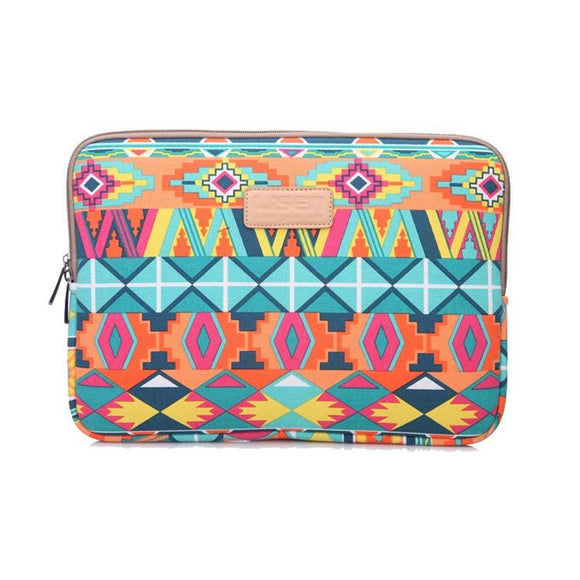 NNEDSZ 15 Inch Lingge Laptop Liner Bag - Pattern Design - Green Pattern Diamond Lattice