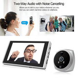 NNEDSZ Smart Cat Eye Video Doorbell With 4.5 1080P Hd Screen Night Vision & Motion Detection - Black