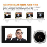 NNEDSZ Smart Cat Eye Video Doorbell With 4.5 1080P Hd Screen Night Vision & Motion Detection - Black