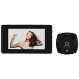 NNEDSZ Smart Cat Eye Video Doorbell With 4.5 1080P Hd Screen Night Vision & Motion Detection - Black