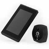 NNEDSZ Smart Cat Eye Video Doorbell With 4.5 1080P Hd Screen Night Vision & Motion Detection - Black