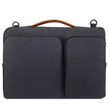 NNEDSZ Waterproof Nylon Laptop Handbag with Trolley Strap - Fits 13-14 Inch Laptops - Black