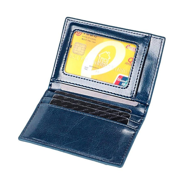 NNEDSZ Ultra Thin Pu Leather Card Holder Mini - Blue