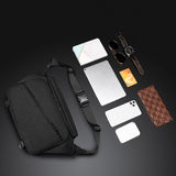 NNEDSZ Waterproof Men Messenger Bag With Usb Charging Port Multifunctional Design - Black