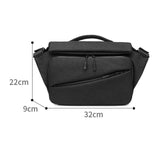 NNEDSZ Waterproof Men Messenger Bag With Usb Charging Port Multifunctional Design - Black