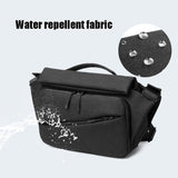 NNEDSZ Waterproof Men Messenger Bag With Usb Charging Port Multifunctional Design - Black