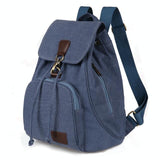 NNEDSZ Women Canvas Laptop Backpack - Compact and Stylish - Blue