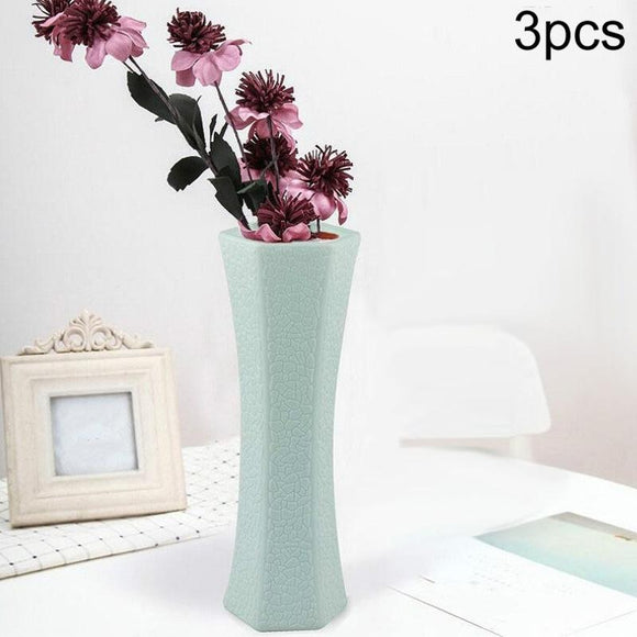 NNEDSZ 3-piece Plastic Hydroponic Vase Set for Creative Home Decor - Green