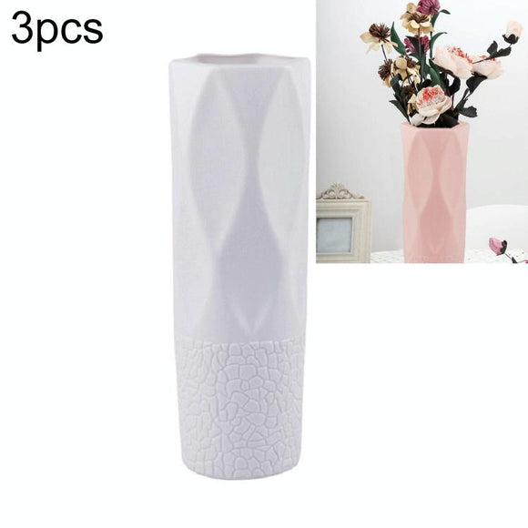 NNEDSZ 3-piece Plastic Vase Set for Dry and Wet Flower Arrangements and Floral Decor - Gray