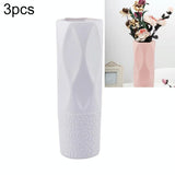 NNEDSZ 3-piece Plastic Vase Set for Dry and Wet Flower Arrangements and Floral Decor - Gray
