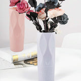 NNEDSZ 3-piece Plastic Vase Set for Dry and Wet Flower Arrangements and Floral Decor - Gray