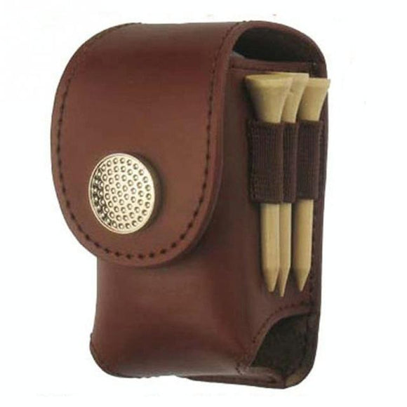 NNEDSZ Leather Golf Ball Waist Pouch - Portable Tee Bag for Sports - Brown