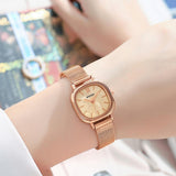 NNEDSZ Women Oval Dial Quartz Watch With Simple Bar Scale