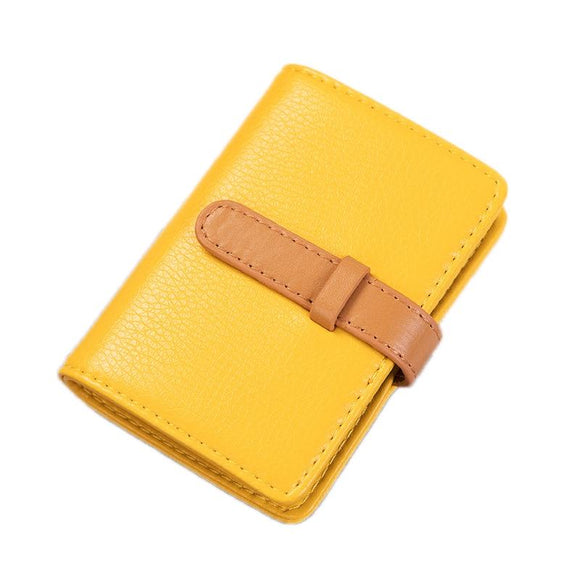 NNEDSZ Portable Pu Leather Card Holder - Business & Credit Cards - Yellow