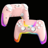 NNEDSZ Wireless Bluetooth Grip For Ps4 With Dazzling Colour Light - Pink
