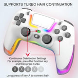 NNEDSZ Wireless Bluetooth Grip For Ps4 With Dazzling Colour Light - Pink