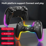 NNEDSZ Wireless Bluetooth Grip For Ps4 With Dazzling Colour Light - Pink