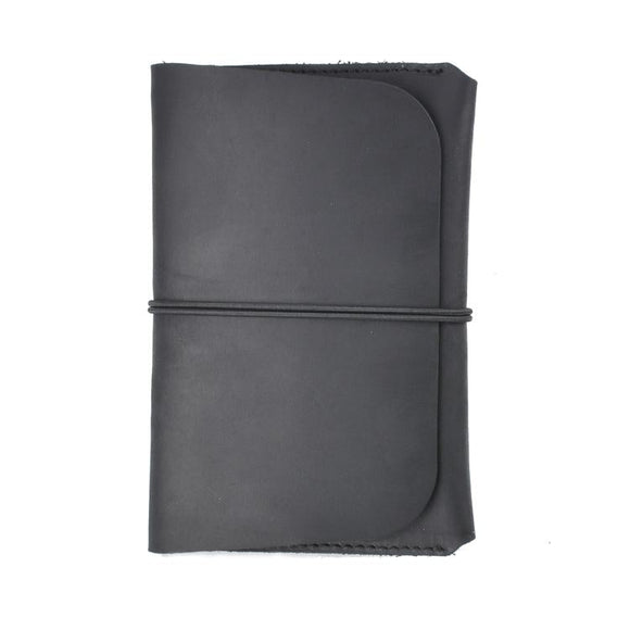 NNEDSZ Retro Passport Wallet For Travel Crazy Horse Skin - Black