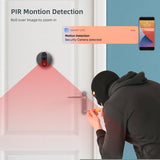 NNEDSZ 4.3 Inch Colour Screen Graffiti Hidden 1080P Wifi Smart Cat Eye Video Doorbell - White
