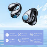 NNEDSZ Smart Digital Display Bluetooth Earphones With Transparent Capsule Design