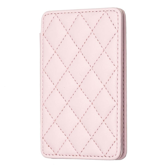 NNEDSZ Rhombus Pattern Card Bag Back Sticker For Mobile Phones - Pink