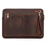 NNEDSZ 14.2 Inch Leather Laptop Sleeve for Macbook Pro - Black - Coffee