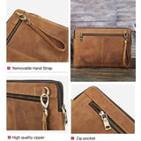 NNEDSZ 14.2 Inch Leather Laptop Sleeve for Macbook Pro - Black - Coffee