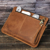 NNEDSZ 14.2 Inch Leather Laptop Sleeve for Macbook Pro - Black - Coffee