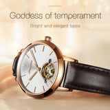 NNEDSZ Waterproof Automatic Mechanical Watch For Women With Simple Hollow Design