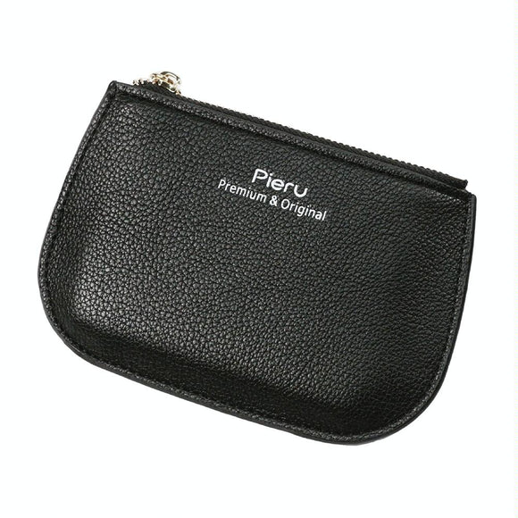 NNEDSZ Ultra Thin Zippered Mini Wallet For Women Compact Coin Purse - Black