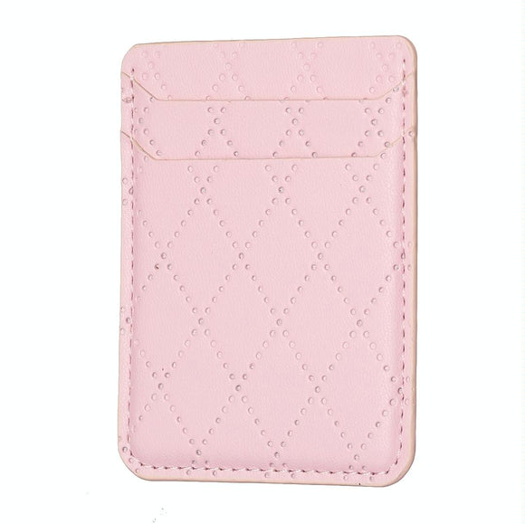 NNEDSZ Diamond Lattice Card Bag Sticker For Mobile Phones - Pink