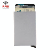 NNEDSZ Metal Rfid Card Holder Wallet - Compact Design - Light Grey